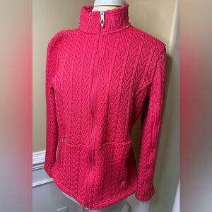 Spyder Pink Ski Cable Zip Up Jacket Sweater